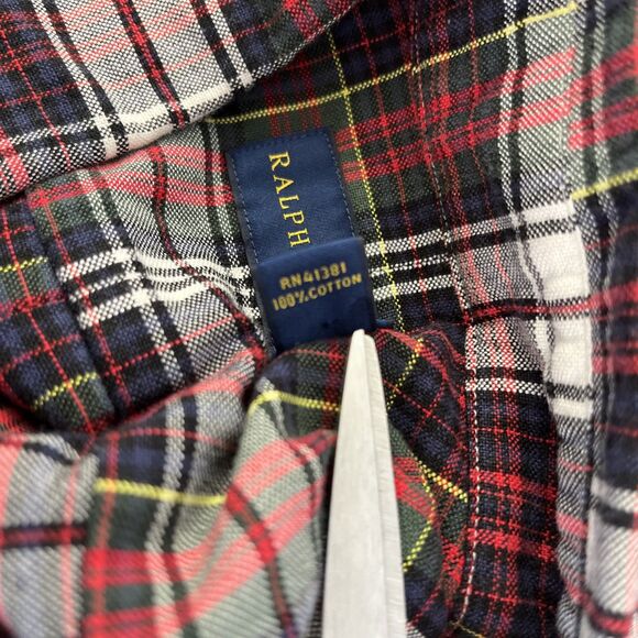 Mens Ralph Lauren Long Sleeve Button Down Shirt Size Large Red Plaid Cotton - Picture 5 of 7